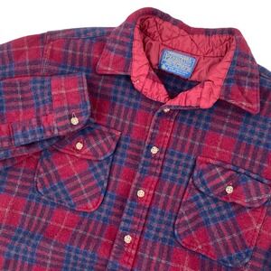 Vintage 80s-90s Pendleton Pure Virgin Wool Flannel Jacket Quilted XL (fits S/M)
